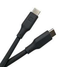 Evelatus Key Silicone Cable USB-C to USB-C 100W PD 5A Fast Charging, 480Mbps, with Keychain Carabiner, 0.2m Gray
