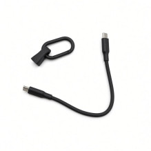 Evelatus Key Silicone Cable USB-C to USB-C 100W PD 5A Fast Charging, 480Mbps, with Keychain Carabiner, 0.2m Gray