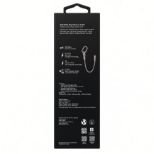 Evelatus Key Silicone Cable USB-C to USB-C 100W PD 5A Fast Charging, 480Mbps, with Keychain Carabiner, 0.2m Gray