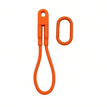 Evelatus Key Silicone Cable USB-C to USB-C 100W PD 5A Fast Charging, 480Mbps, with Keychain Carabiner, 0.2m Orange