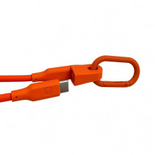 Evelatus Key Silicone Cable USB-C to USB-C 100W PD 5A Fast Charging, 480Mbps, with Keychain Carabiner, 0.2m Orange