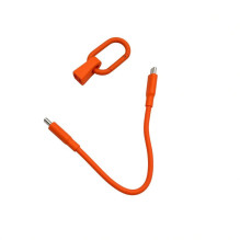Evelatus Key Silicone Cable USB-C to USB-C 100W PD 5A Fast Charging, 480Mbps, with Keychain Carabiner, 0.2m Orange
