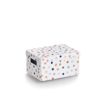 Zeller Dots uzglabāšanas kaste balta ar punktiem 18,0 cm x 25,0 cm 14474