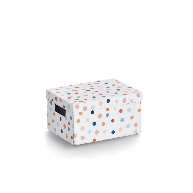Zeller Dots uzglabāšanas kaste balta ar punktiem 18,0 cm x 25,0 cm 14474