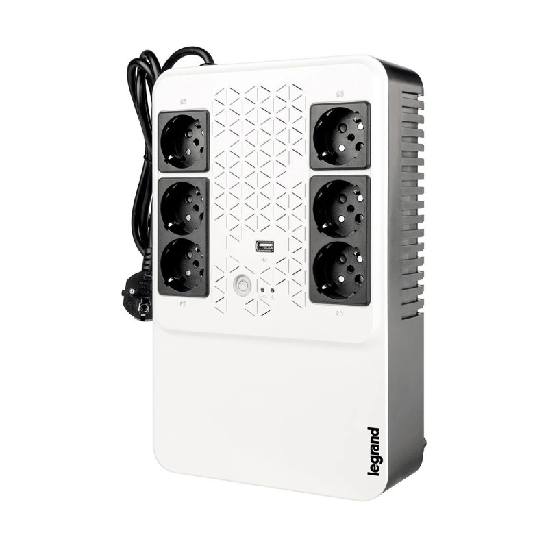 Legrand Keor ASI MULTIPLUG 600 FR nepārtrauktās barošanas bloks (UPS), Line-Interactive, 0,6 kVA, 360 W, 6 AC ligzdas
