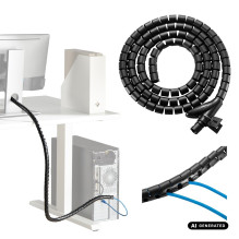 Kabelių tvarkiklis - Maclean MCTV-899 B, 20 mm × 1 000 mm, Juoda Kabelių tvarkiklis - Maclean MCTV-899 B, 20 mm × 1 000 mm, Juoda