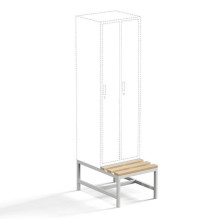 Metalinis suoliukas persirengimo spintelei W600 su medinėmis WPC lentelėmis Rehalt Systems 860 x 460 x 600