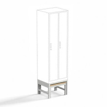 Metalinis suoliukas ištraukiamas persirengimo spintelei W600 su medinėmis WPC lentelėmis Rehalt Systems 860 x 460 x 600 Metalinis suoliukas ištraukiamas persirengimo spintelei W600 su medinėmis WPC lentelėmis Rehalt Systems 860 x 460 x 600