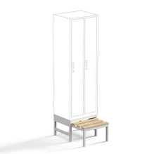 Metalinis suoliukas ištraukiamas persirengimo spintelei W800 su medinėmis WPC lentelėmis Rehalt Systems 860 x 460 x 800 Metalinis suoliukas ištraukiamas persirengimo spintelei W800 su medinėmis WPC lentelėmis Rehalt Systems 860 x 460 x 800