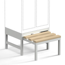 Metalinis suoliukas ištraukiamas persirengimo spintelei W800 su medinėmis WPC lentelėmis Rehalt Systems 860 x 460 x 800 Metalinis suoliukas ištraukiamas persirengimo spintelei W800 su medinėmis WPC lentelėmis Rehalt Systems 860 x 460 x 800