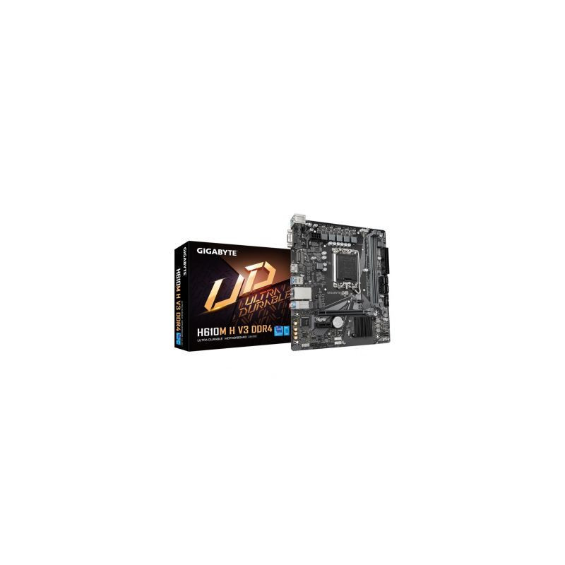 Gigabyte Mainboard, , Intel H610, LGA1700, Micro-ATX, Memory DDR4, Memory slots 2, 1xPCI-Express 3.0 1x, 1xPCI-Express 4