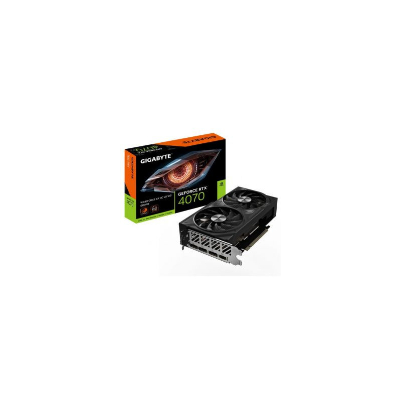 Gigabyte Graphics Card, , NVIDIA GeForce RTX 4070, 12 GB, GDDR6, 192 bit, PCIE 4.0 16x, GPU 2490 MHz, Dual Slot Fansink,