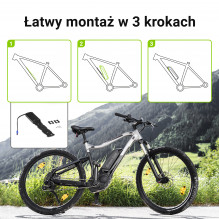 „Green Cell“ el. dviračio akumuliatorius 48 V 18 Ah 864 Wh, skirtas „Samebike“, su įkrovikliu, su apatiniu vamzdžiu