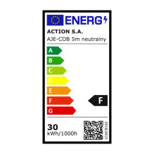 LED Juosta - Activejet Aje-cob 5m Neutralus, Baltas