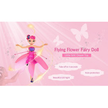 MAGIŠKA Skraidanti lėlė fėja "Flying fairy", LED šviesos. Puiki DOVANA!