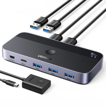 Ugreen CM662 USB 3.0 jungiklis 2-in-4 jungiklis + 2x USB-A laidas - juodas