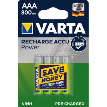 Rechargeable Batteries - Varta HR03 AAA 800 mAh 4 pcs Green