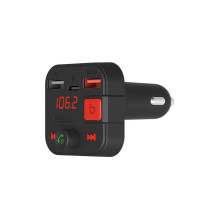 Car Audio System - Savio FM Transmitter, Bluetooth 5.3, QC 3.0, LED Display, Bass Boost