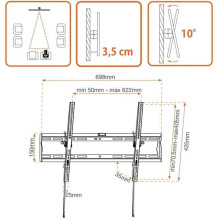 Sieninis Laikiklis TV Metronic 42"/ 55" Vesa 400x400mm