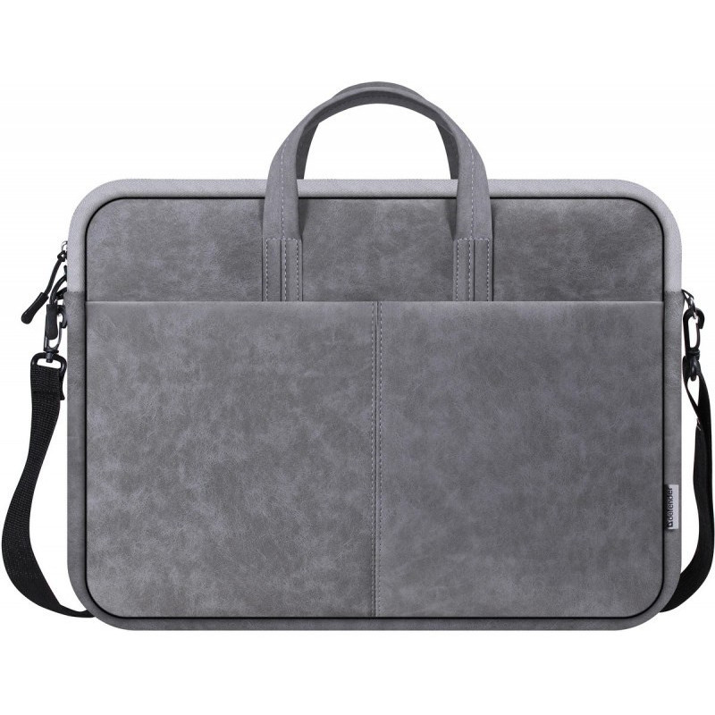 Laptop Bag - Defender 15.6" Hard Leather Gray