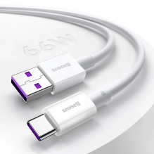 Baseus Superior USB Cable - USB Type C 66 W 6A 1 m White (CATYS-02)