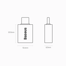 Baseus Ingenuity Series USB-C į USB-A 10Gb/s adapteris – juodas