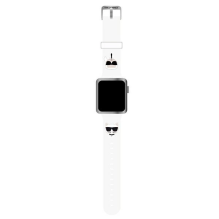 Karl Lagerfeld Pasek KLAWLSLCKW Apple Watch 42 / 44 / 45mm biały / white strap Silicone Karl &amp; Choupette Heads