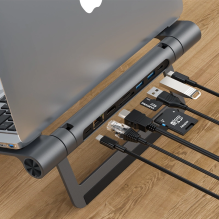 Acefast HUB multifunctional laptop stand USB Type C - 2x USB 3.2 Gen 1 (3.0, 3.1 Gen 1) / TF, SD / HDMI 4K@60Hz / RJ45 1