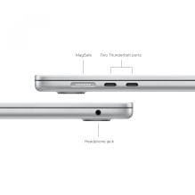 15 colių MacBook Air: Apple M3 lustas su 8 branduolių CPU ir 10 branduolių GPU, 24 GB, 512 GB SSD – sidabrinis, modelis 