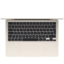 13 colių MacBook Air: Apple M3 lustas su 8 branduolių CPU ir 8 branduolių GPU, 16 GB, 256 GB SSD – Starlight, A3113 mode