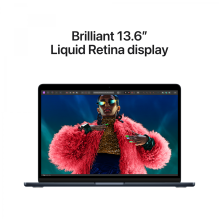 13 colių MacBook Air: Apple M3 lustas su 8 branduolių CPU ir 8 branduolių GPU, 16 GB, 256 GB SSD – vidurnaktis, modelis 