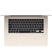 15 colių MacBook Air: Apple M3 lustas su 8 branduolių CPU ir 10 branduolių GPU, 16 GB, 256 GB SSD - Starlight, A3114 mod