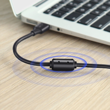 Ugreen 5 kontaktų paauksuotas USB laidas – mini USB 0,25 m juodas (US132)