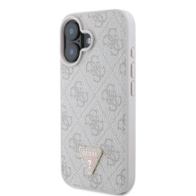 Guess Leather 4G Triangle Strass MagSafe iPhone 16 dėklas – rožinis