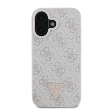 Guess Leather 4G Triangle Strass MagSafe iPhone 16 dėklas – rožinis