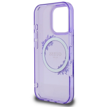 Guess IML Flowers Wreath MagSafe iPhone 16 Pro Case - Purple