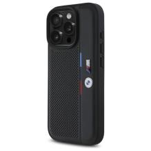 BMW M Perforated Tricolor Detail Line iPhone 16 Pro Max Case - Black