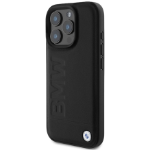 BMW Leather Hot Stamp iPhone 16 Pro Max Case - Black