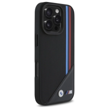 BMW M Meshed Tricolor Stripes MagSafe Case for iPhone 16 Pro - Black