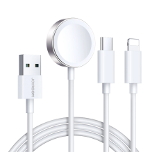 Joyroom S-IW008 3-in-1 cable magnetic charger USB-A - Lightning / USB-C 1.2m - white