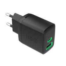 Greencell PowerSource Duo30 Charger USB/USB-C Black Power Adapter 30W Power Delivery