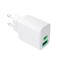 „Greencell PowerSource Duo30“ įkroviklis, USB/USB-C, baltas maitinimo adapteris, 30 W, maitinimo šaltinis