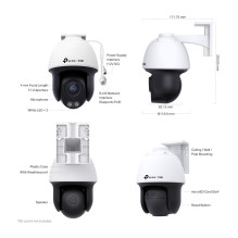 TP-LINK VIGI 4MP Outdoor ColorPro Night Vision Pan Tilt Network Camera, VIGI C540S, 4 mm