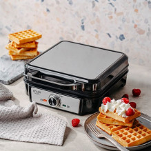 Waffle Maker - Adler AD 3083 4 Wafers 1800W Black/ Silver