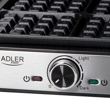 Waffle Maker - Adler AD 3083 4 Wafers 1800W Black/ Silver