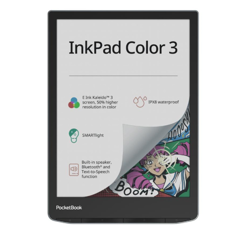 E-Reader, POCKETBOOK, InkPad Color 3, 7,8&quot;, 1872x1404, 1xUSB-C, belaidis LAN, Bluetooth, PB743K3-1-WW