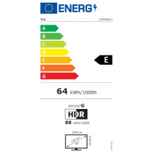 TV Set, TCL, 55&quot;, 4K / Smart, 3840x2160, Wireless LAN, Bluetooth, Google TV, 55V6B