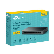 Jungiklis, TP-LINK, LS109P, darbalaukis / stovas, 9x10Base-T / 100Base-TX, PoE+ prievadai 8, LS109P