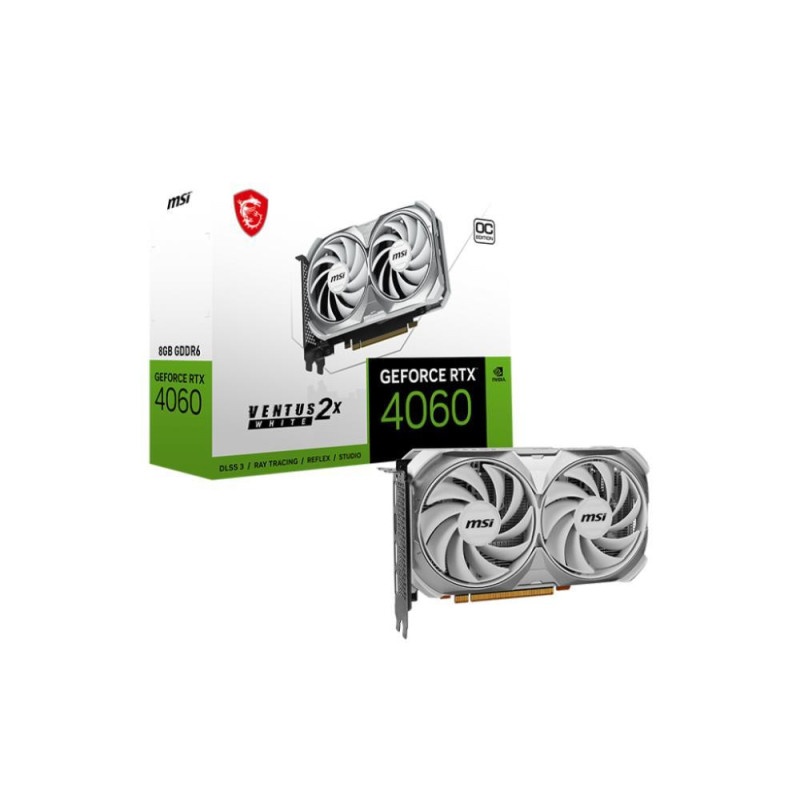 Vaizdo plokštė, MSI, NVIDIA GeForce RTX 4060, 8 GB, GDDR6, 128 bitų, PCIE 4.0 8x, dviejų lizdų ventiliatorius, 1xHDMI, 3