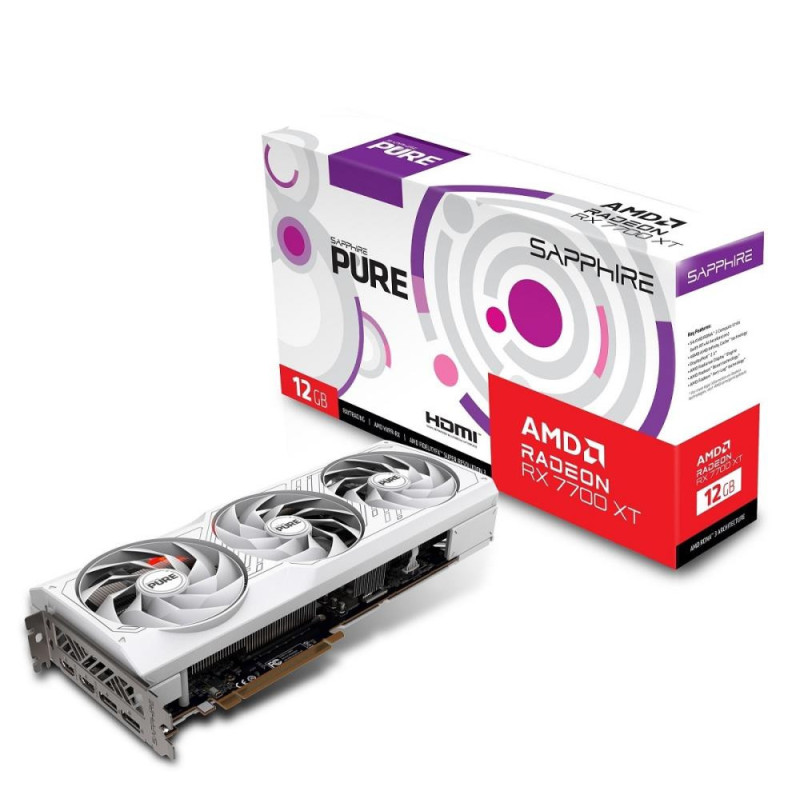 Vaizdo plokštė, SAPPHIRE, AMD Radeon RX 7700 XT, 12 GB, GDDR6, 192 bitų, PCIE 4.0 16x, 2xHDMI, 2xDisplayPort, 11335-03-2